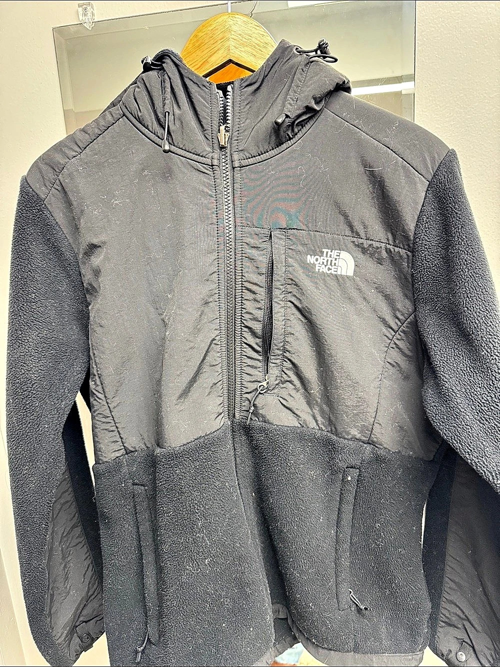 The North Face Retro Denali Hoodie Black Fleece Jacket Large